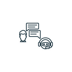 Chat bot icon monochrome simple sign from speech vector