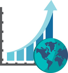 Graph chart and earth globe icon vector