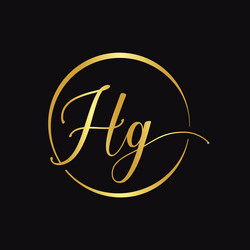 Hg script logo design template initial vector