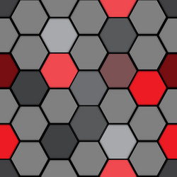 Red and Gray Hexagon Pattern vector image