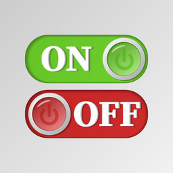 red and green on off power buttons vector image