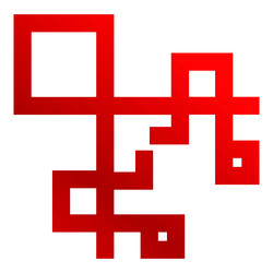 red gradient abstract geometric shape forming vector image