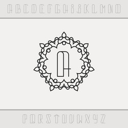 set from the monogram and a font vector image