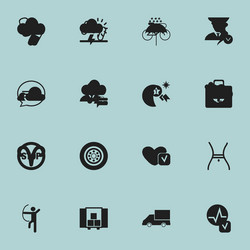 set of 16 editable complex icons includes symbols vector image