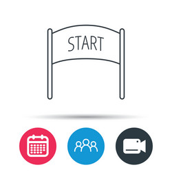 start banner icon marathon checkpoint sign vector