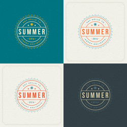 summer holidays retro typography labels or badges vector