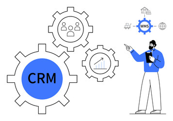 business process automation with crm and wms vector image