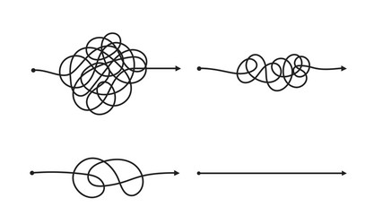 complex and easy simple way from start to end vector image