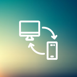 computer mobile device and network connection vector image