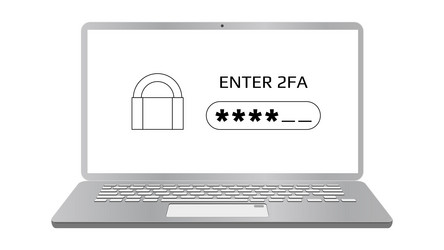 Concept of 2fa two-factor authentication vector