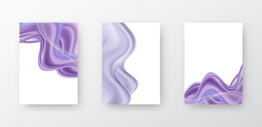set of three templates with transparent flow wave vector image