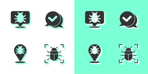 set system bug and check mark in speech bubble vector image