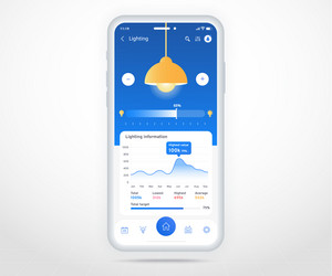 smartphone smart home controlled app ux ui iot vector image