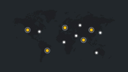 world icon with map pointers background for web vector image