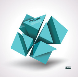 abstract of blue 3d cubes structure over white vector image