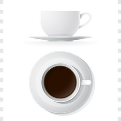 coffee cup icons top and side view vector