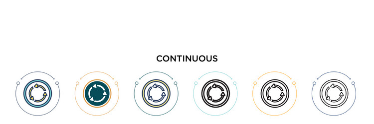 continuous icon in filled thin line outline vector image