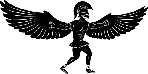 Icarus, character of ancient Greek legend. Vector drawing Stock