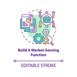 Build market sensing function blue gradient Vector Image