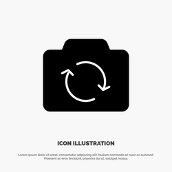 camera refresh basic ui solid glyph icon vector image