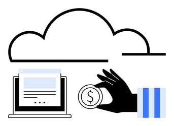 cloud computing with online transactions vector image