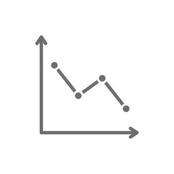 down graph analyzing chart patterns grey icon vector image