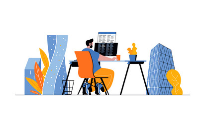Programmer Workspace - Code & Apps vector image