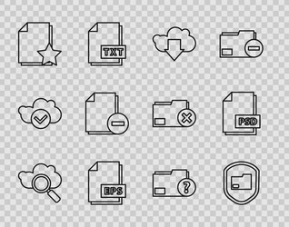 set line search cloud computing document folder vector image