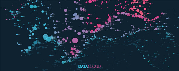 Big data cloud visualization futuristic vector