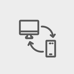 computer mobile device and network connection vector image