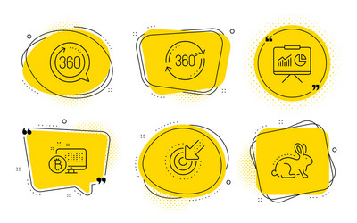 presentation bitcoin system and 360 degrees icons vector image