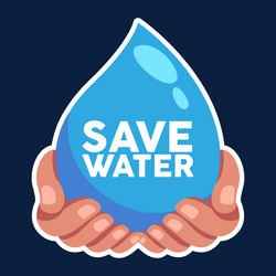 save water symbol sticker vector