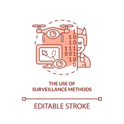 use of surveillance methods red concept icon vector