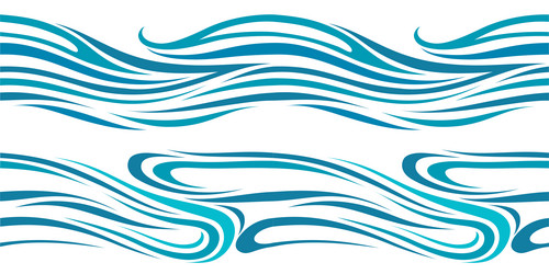 Wavy Blue Curve Pattern vector image