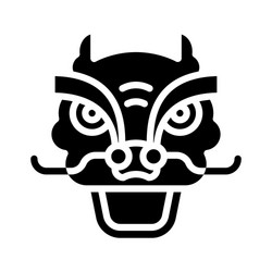 dragon dance head chinese lunar new year solid Vector Image