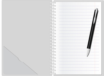 open note pad with pen blank pages vector