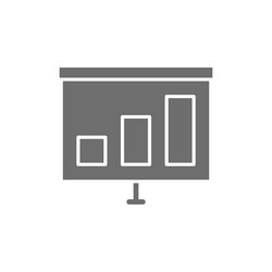presentation with growing schedule grey icon vector image