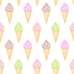 Seamless pattern with ice cream vector