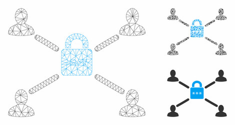 Secured lock relations mesh wire frame vector