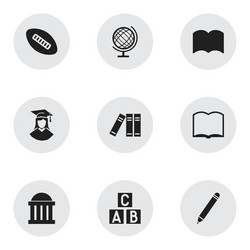 set of 9 editable university icons includes vector image