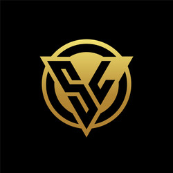 sl logo monogram with triangle shape and circle vector image
