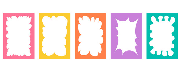 wavy border frame scalloped rectangle fun shape vector image