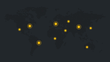 world icon with map pointers background for web vector image