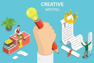 Writing flat set Royalty Free Vector Image - VectorStock