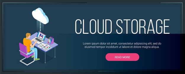 Cloud Storage Data Backup Banner vector image