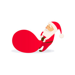 cute santa claus with bag christmas icon Vector Image