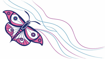dynamic butterfly with flowing trails - abstract vector image