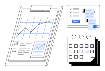 financial planning analyzing data scheduling vector image