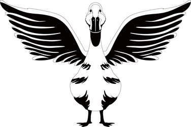front view a duck silhouette vector image