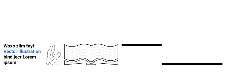 open book with wavy pages accompanied by abstract vector image